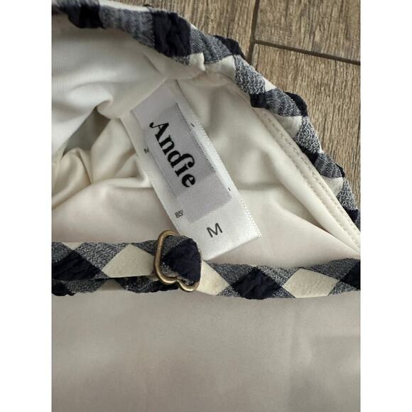 Andie Multicolor Gingham Print The Amalfi Seersucker One-Piece Swimsuit Size M - Picture 6 of 11